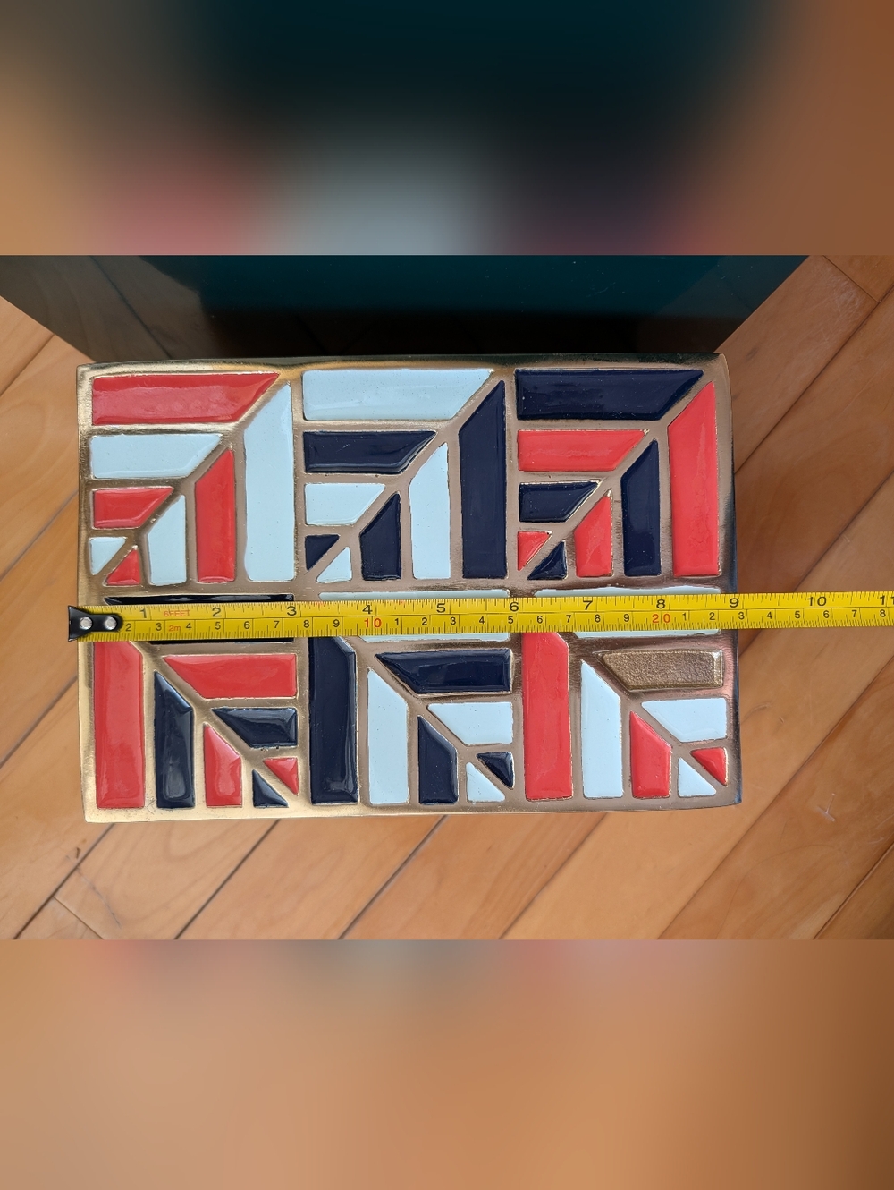 Vtg Brass & Enamel Large Nesting Boxes - Picture 9 of 16